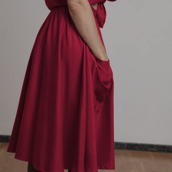 Falda roja Tencel