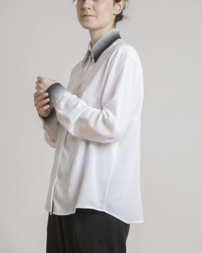 camisa manga larga blanca seerigrafia